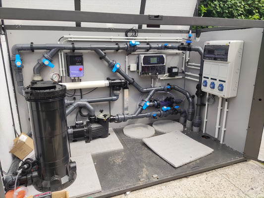 Technikkiste S - Filterpumpe + Filterkessel + IWash Rückspülventil + Technikkiste M