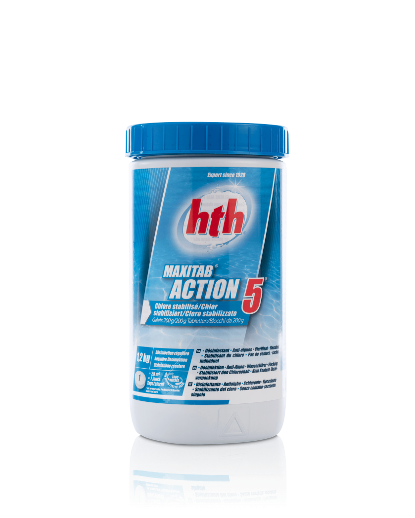 hth® Maxitab ACTION 5® 200g Tabletten 1,2Kg Organisches Chlor