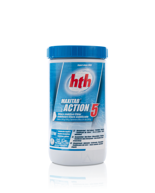 hth® Maxitab ACTION 5® 200g Tabletten 1,2Kg Organisches Chlor