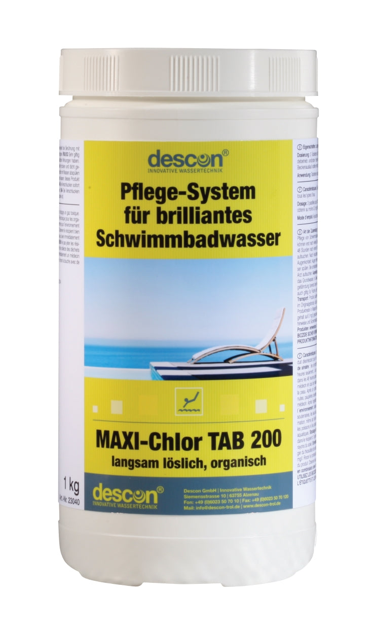 descon® MAXI-Chlor TAB 200g 1Kg Organisches Chlor