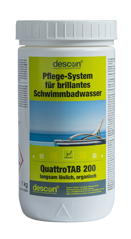 Descon® Quattro TAB 200g 1Kg organisches Chlor: Ihre Komplettlösung für die Poolwasseraufbereitung